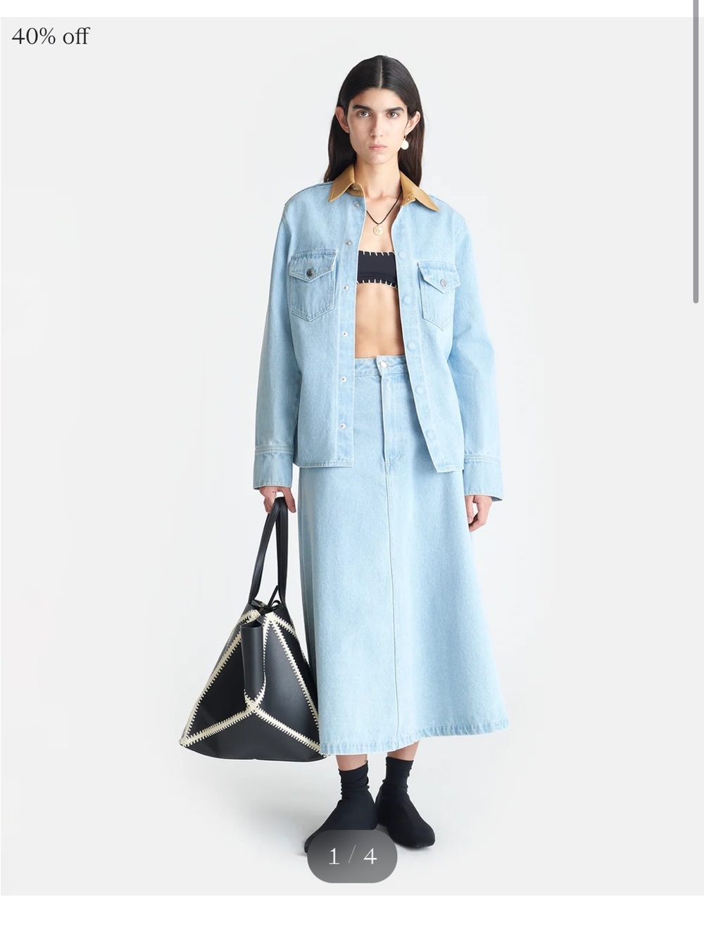 Nanushka Light Blue Denim Maxi Skirt